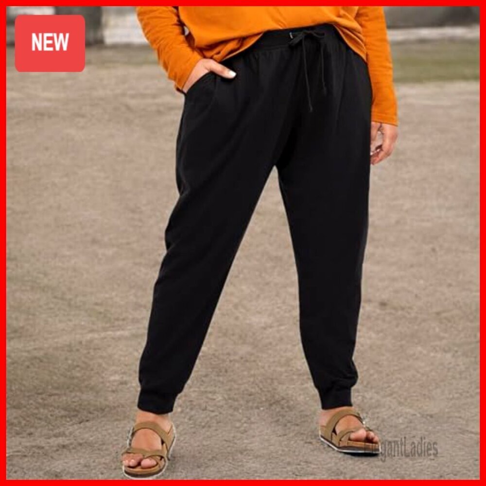 Cotton Joggers 29" Inseam Drawstring Waist Casual Sweatpants Women - Picture 5 of 5